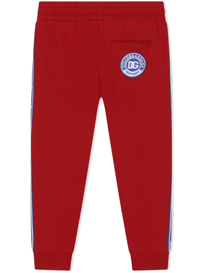 Shop Dolce & Gabbana Dg Logo-tape Track Trousers In Red