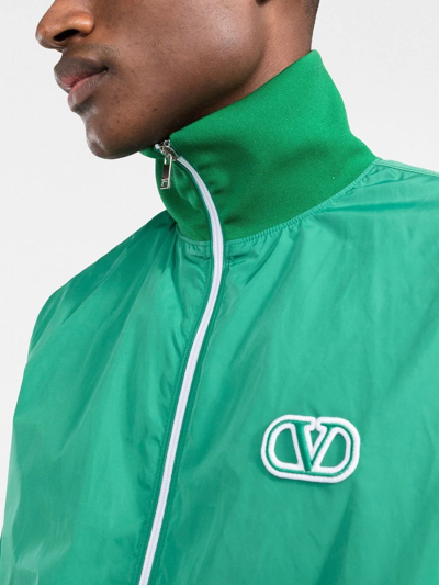Shop Valentino Vlogo Track Jacket In Green
