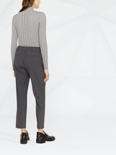 Shop Brunello Cucinelli Cropped Tailored Trousers In Grey