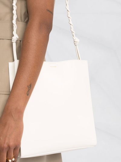 Shop Jil Sander Logo-print Shoulder Bag In Neutrals