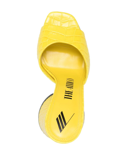 Shop Attico Devon 110mm Mules In Yellow