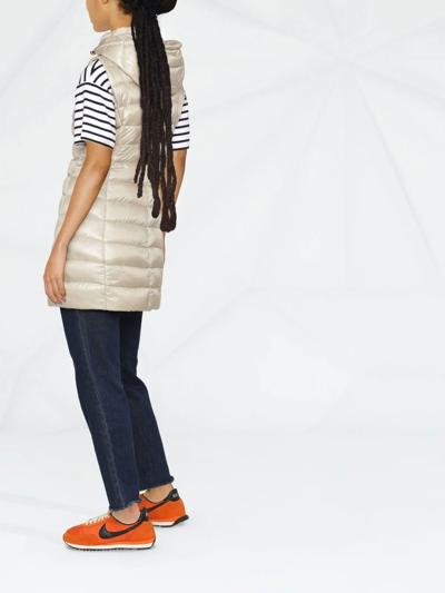 Herno Lightweight Longline Hooded Sleeveless Jacket In Neutrals