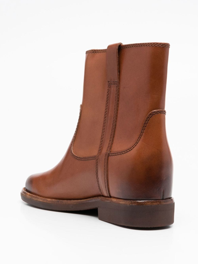 Isabel Marant Susee Leather Ankle Boots In Brown