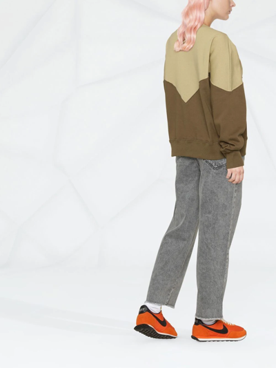 Isabel Marant Étoile Logo-print Two-tone Sweatshirt In Green