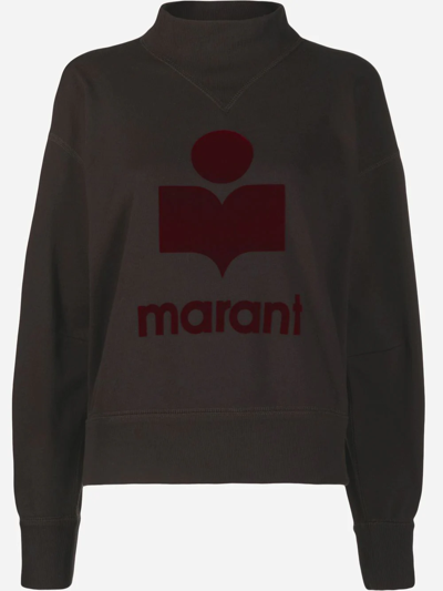 Shop Isabel Marant Étoile Logo-print Mock-neck Sweatshirt In Grey