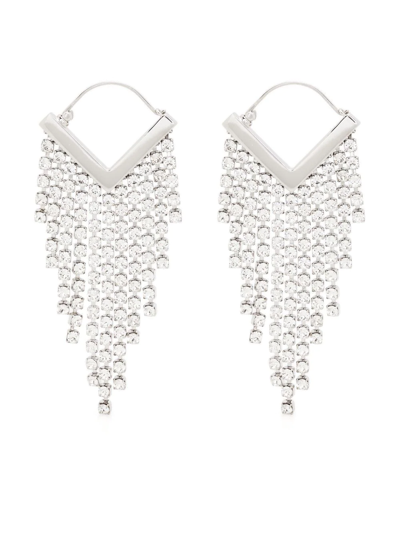 Shop Isabel Marant Glass Crystal-embellished Earrings In Silver