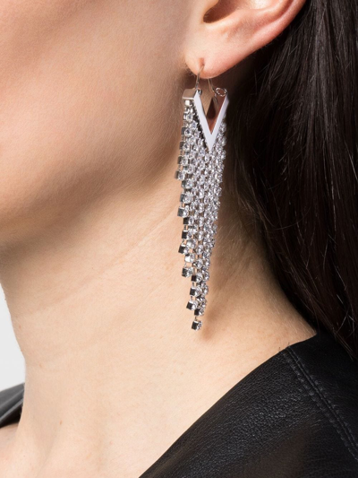 Shop Isabel Marant Glass Crystal-embellished Earrings In Silver