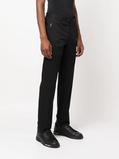 Shop Billionaire Tailored-fit Trousers In Black