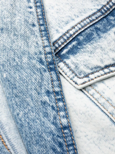Balmain Double-breasted Denim Dress In Blue