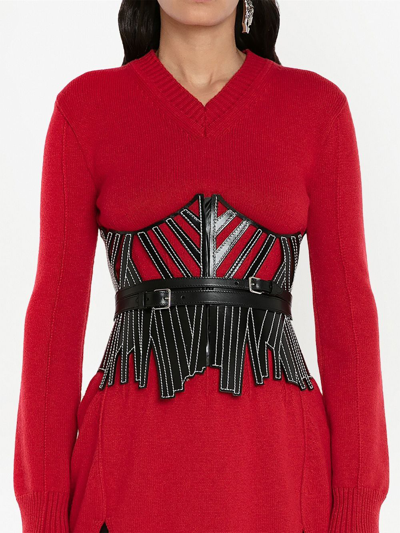 Shop Alexander Mcqueen Knitted Tunic Jumper In Red