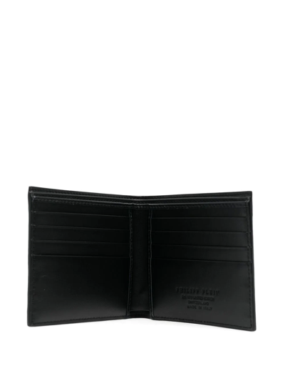Shop Philipp Plein French Leather Wallet In Black
