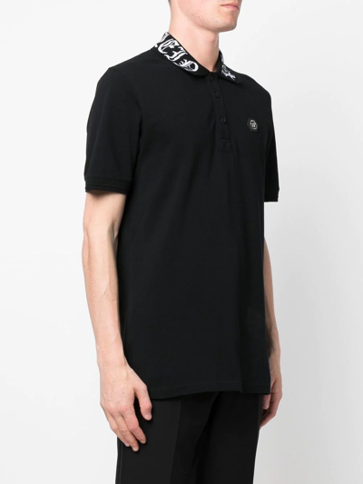 Shop Philipp Plein Tm Short-sleeve Polo Shirt In Black