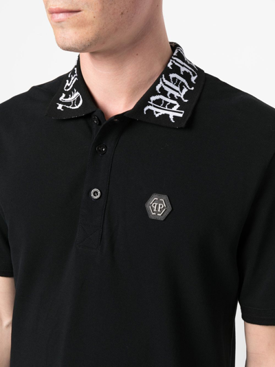Shop Philipp Plein Tm Short-sleeve Polo Shirt In Black