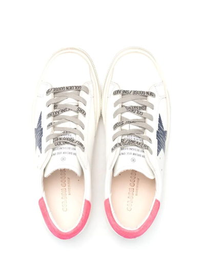 Shop Golden Goose Teen May Star-print Sneakers In White