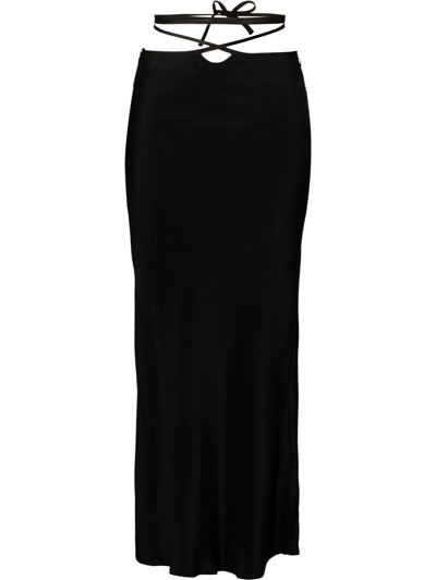 Shop Christopher Esber Tie-waist Midi Skirt In Black