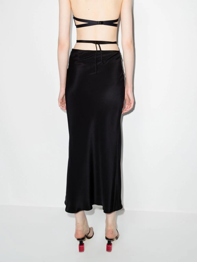 Shop Christopher Esber Tie-waist Midi Skirt In Black