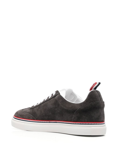 Shop Thom Browne 4-bar Low-top Sneakers In Grey