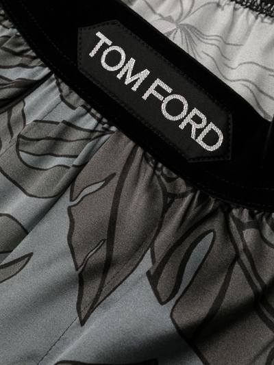 Shop Tom Ford Floral-print Boxer Shorts In Grey