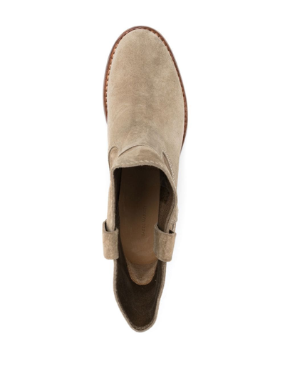 Isabel Marant Susee Suede Western Ankle Booties In Green