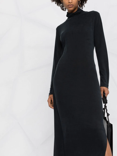 Shop Mm6 Maison Margiela Roll-neck Maxi Dress In Black