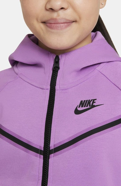Sportswear Tech Fleece Big Kids' Full-zip Hoodie In Violet Shock/black