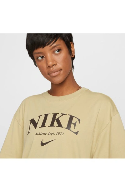 Nike Sportswear Women's Short-sleeve Graphic Dress In Wheat Grass,dark  Chocolate | ModeSens