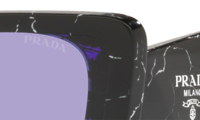 Shop Prada 51mm Square Sunglasses In Havana Black/ White/ Violet