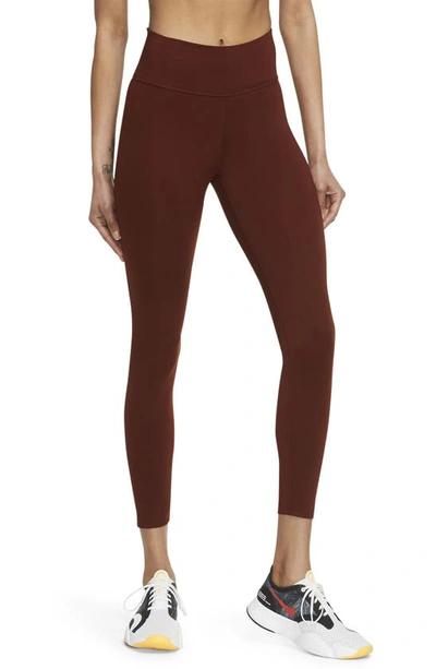 Shop Nike One Lux 7/8 Tights In Bronze Eclipse/ Clear