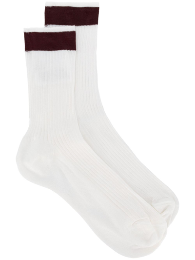 Shop Valentino Women's White Silk Socks