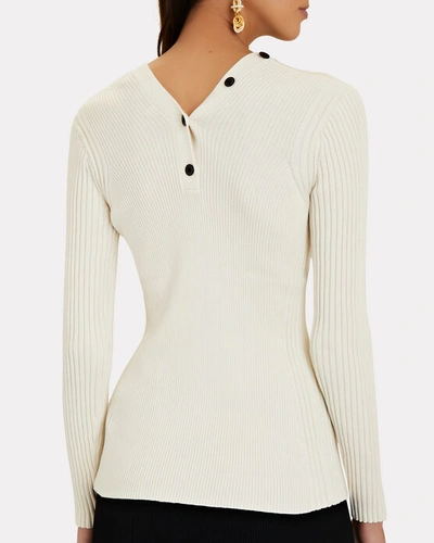 Shop Proenza Schouler White Label Ribbed Cotton-cashmere Cardigan In White