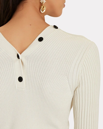 Shop Proenza Schouler White Label Ribbed Cotton-cashmere Cardigan In White