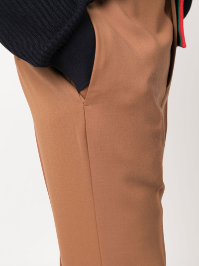 Shop Gucci Flared Tailored Trousers In 褐色