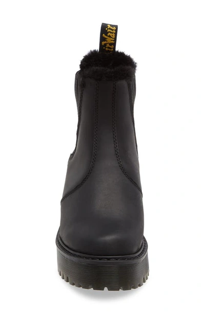 Shop Dr. Martens' Rometty Faux Fur Lined Lug Sole Chelsea Boot In Black