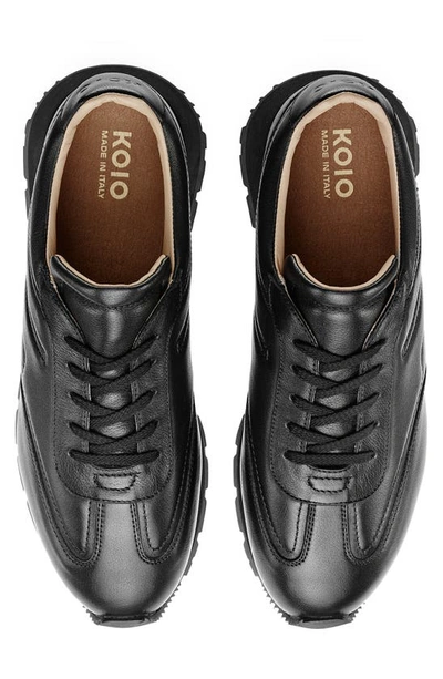 Shop Koio Retro Runner Leather Sneaker In Shadow