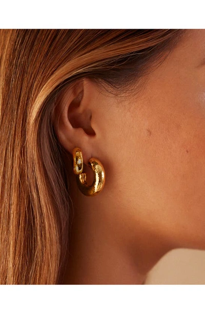 Shop Monica Vinader Siren Muse Chunky Hoop Earrings In 18ct Gold On Sterling S