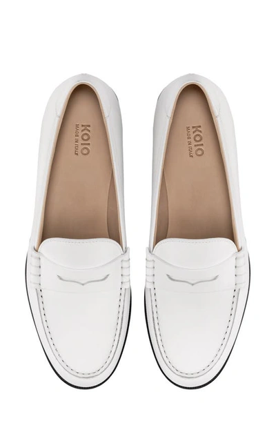 Shop Koio Brera Leather Penny Loafer In Dew