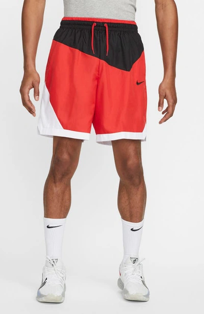 Shop Nike Dna Tie Waist Shorts In Black/ University Red/ White