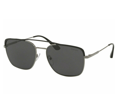Shop Prada Grey Rectangular Mens Sunglasses Pr 53vs M4y5s0 59 In Black,grey,gunmetal