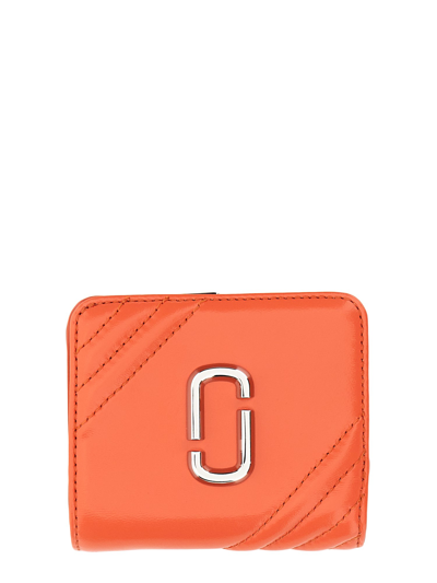 Shop Marc Jacobs The Glam Shot Mini Compact Wallet In Orange