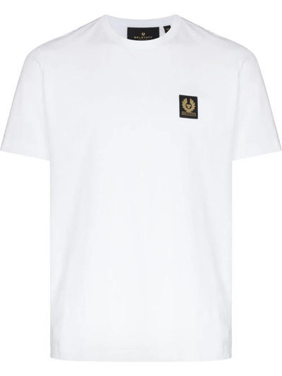 Belstaff Short Sleeved Mens Logo Patch T-shirt In White