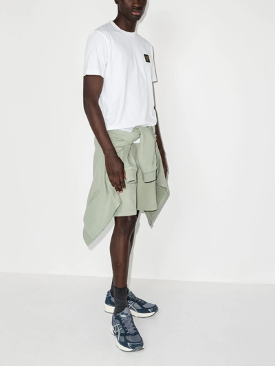 Belstaff Short Sleeved Mens Logo Patch T-shirt In White