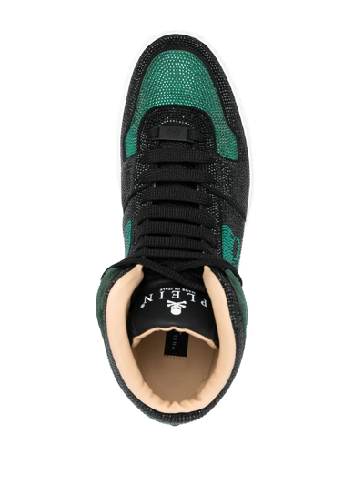 Philipp Plein Strass High-top Sneakers In Schwarz