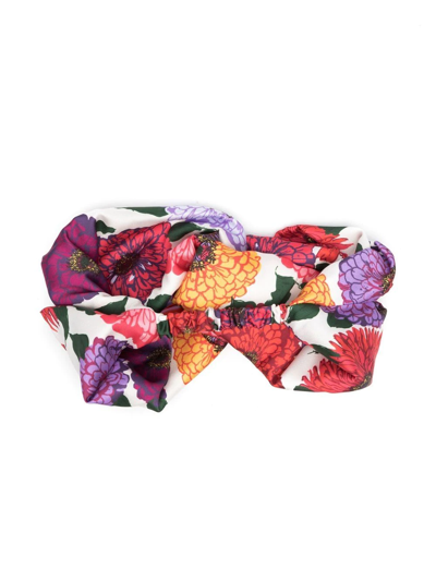 Shop La Doublej Floral-print Headband In Purple