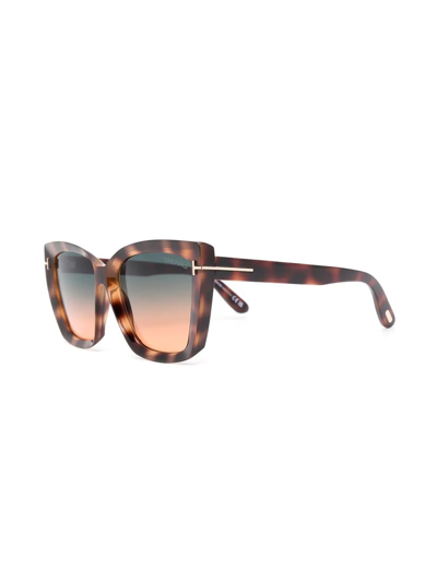Tom Ford Scarlet Square Injection Plastic Sunglasses In Brown