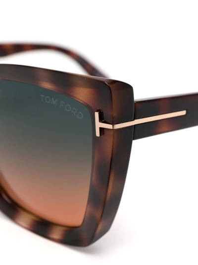 Tom Ford Scarlet Square Injection Plastic Sunglasses In Brown