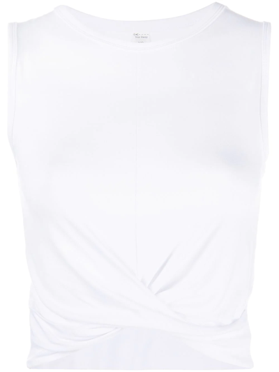 Shop Alo Yoga Cover Knot-detail Tank Top In Weiss