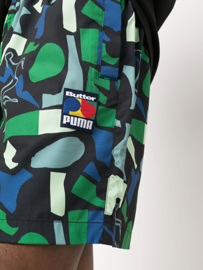Shop Puma X Butter Goods Aop Track Shorts In Blau