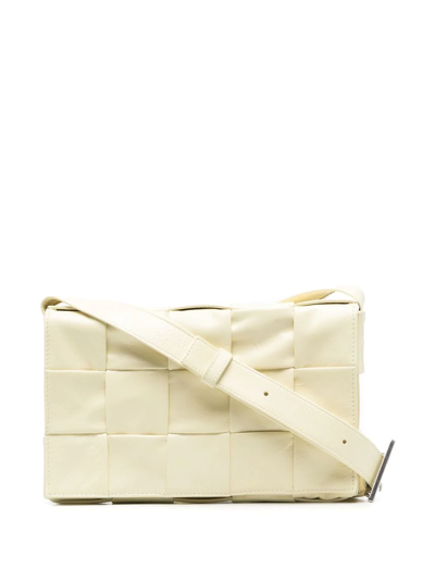 Shop Bottega Veneta Intrecciato Leather Shoulder Bag In Gelb