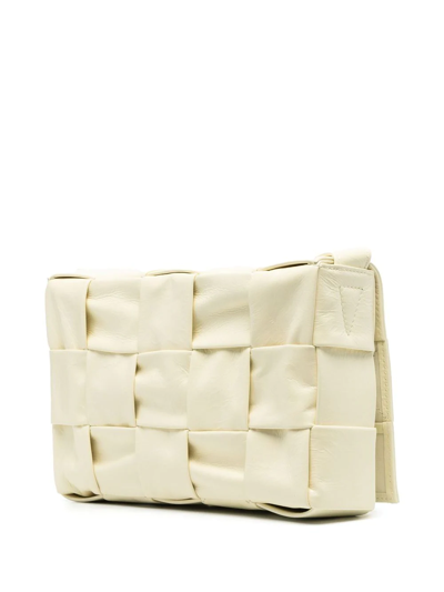 Shop Bottega Veneta Intrecciato Leather Shoulder Bag In Gelb
