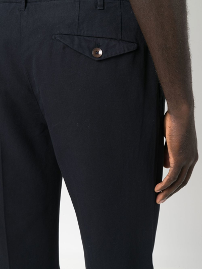 Shop Incotex Mid-rise Straight-leg Trousers In Blue